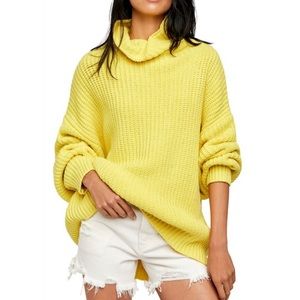 Free People Oversized Sweater Yellow